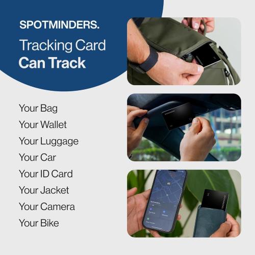 SPOTMINDERS Apple MFi Certified Wallet Tracker Works With Apple Find My Tracking Card for Wallet Card Rechargeable IP68 Waterproof 0.07in Slim iPhone Item Finder for Luggage Tags Purse Gifts for Women