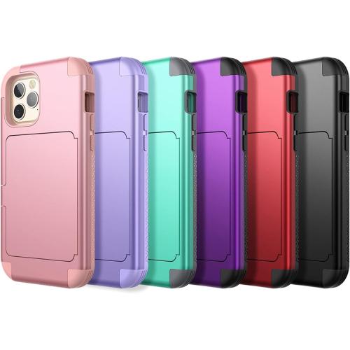 WeLoveCase iPhone 12/12 Pro Wallet Case - Light Purple, Shockproof Defender, Credit Card Holder & Hidden Mirror, 6.1 inch