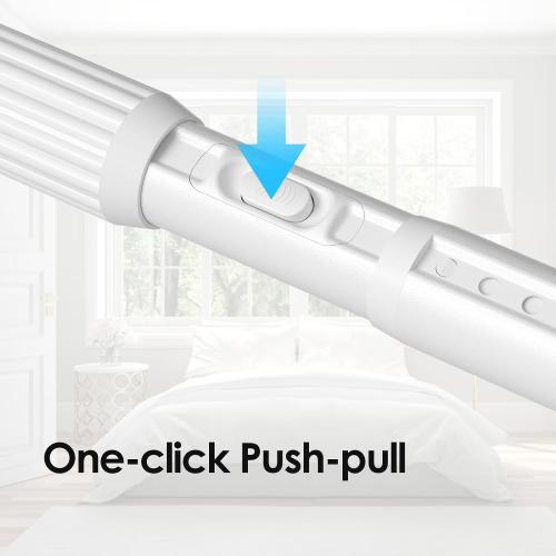 White Heavy Duty Tension Shower Curtain Rod for Bathroom, Window, Adjustable Spring Rod for Closet, Doorway, No Drilling,One-bond stretching