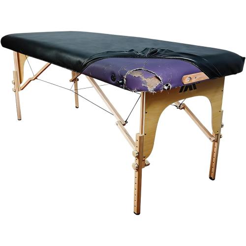 Professional Waterproof Massage Table Cover - 32Inch Square 100% PU Leather, Wipeable Reusable Protector for Spa & Clinic (Black, 1-Pack)​
