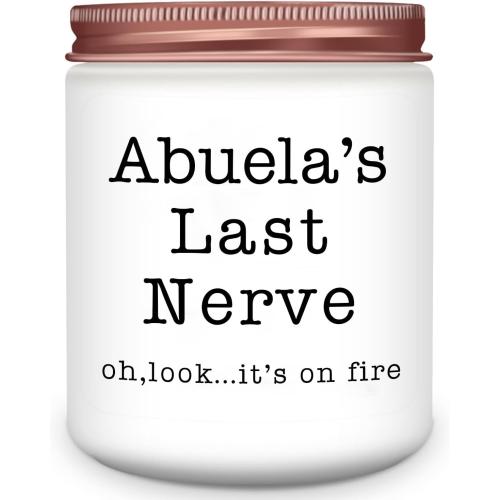 Abuela Gifts,Gifts for Grandma from Granddaughter Grandson, Christmas, Birthday, Mother and Grandparents Day, Scented Candles, Abuela’s Last Nerve