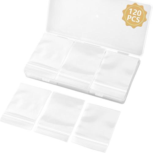 120 PCS Small Plastic Bags for Jewelry, 2 x 2.76 Resealable Clear Poly Baggies, 2.4 Mil Mini Zip Bags for Small Business, Storage, Gifts, Candy, Screws