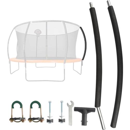 Trampoline Poles Replacement 1PCS, Trampoline Accessories Universal Replacement Parts, to Fit 8-14FT, Includes Foam Sleeve and Hardware with 2 Fixing Methods