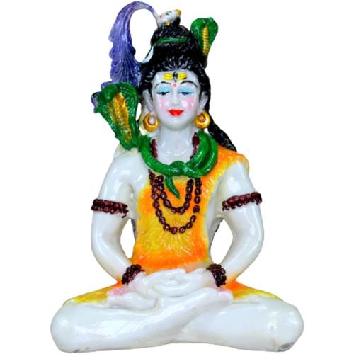 Esplanade Resin Shiva Shiv Adiyogi Natraj Idol Murti Figurine for Pooja at Home and mandir - 9 Inches - Multi