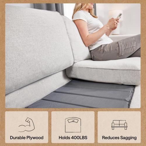 GORILLA GRIP Heavy Duty Couch Cushion Support Board to Fix Sagging Sofas, 24 x 70 Wide Sofa, Thick Plywood Boards Add Strong Seat Supports, Stays in Place, Replacement Stuffing Under Couches, Grey
