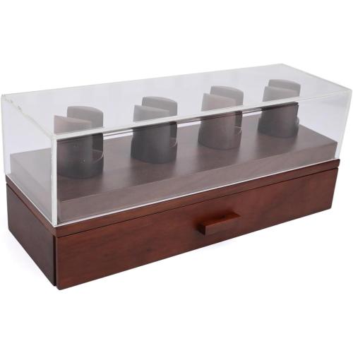 Luxury 4-Position Walnut Watch and Knife Display Box Jewelry Ring Bracelet Organizer Case Sunglasses Storage Holder B Easy to Use Well-Made