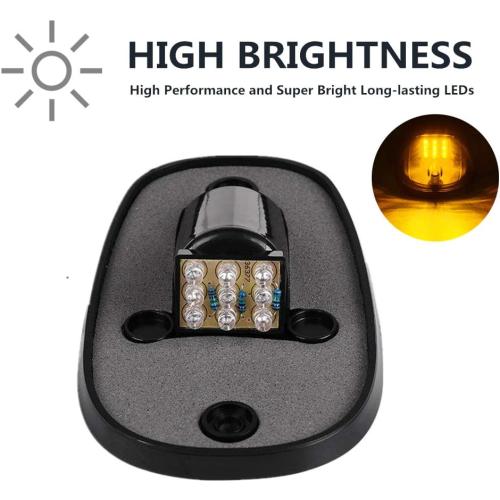 Banpo 5 X Cab Marker Light, Amber Lens Amber LED Housing Cab Roof Running Lights, Accessories Light Sets w/Wiring Pack Compatible with 1999-2002 Dodge Ram 2500 3500 Pickup Trucks