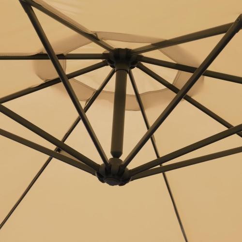 Outdoor Patio Umbrella, Offset Sun Shade Cantilever, Round 9.8ft Diameter - Crank Open System, Push Button Tilt, Adjustable Angle for Backyard and Beach‼️little dirt and incomplete‼️