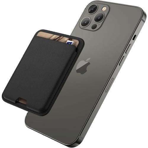 iLodn Magnetic Wallet Compatible with MagSafe for iPhone 17 16 15 14 13 12 Pro Max Air Plus Model, Mag 3 Safe Card Holder Stick on Accessories for Cell Phone & Case, Jet