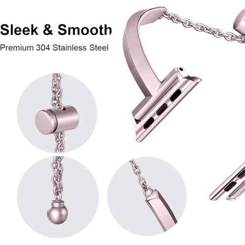 PlusRoc Stainless Steel Band Compatible with Apple Watch Band 38mm 40mm 41mm 42mm 44mm 45mm 46mm 49mm iWatch SE Series 11 10 9 8 7 6 5 4 3 2 1, Slim Versatile Bangle Bracelet for Women