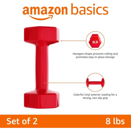 Amazon Basics Vinyl Coated Dumbbell Hand Weights