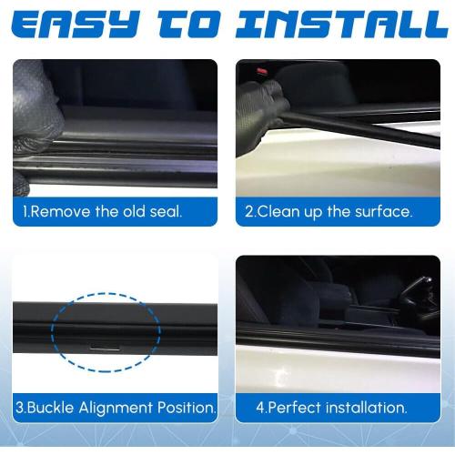 Black Weather Stripping Window Molding Trim Seal Left and Right Door Belt Moldings Compatible with Honda Civic Coupe 2D 2006-2011 Replace# 72410-SVA-A01ZA 72450-SVA-A01ZA