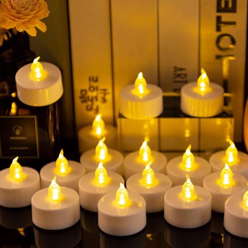 Nancia 40 PACK Flameless LED Tea Lights Candles, Realistic and Bright Flickering Long Lasting 200Hours Battery-Powered, Ideal Party, Wedding, Birthday, Gifts Home Decoration Warm Yellow