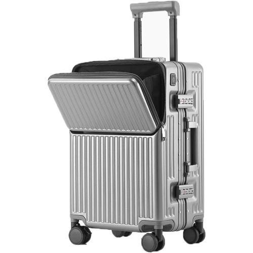 ZMY Carry on Luggage with Charging Port, Lightweight Hardside Suitcase with TSA Lock and Spinner Wheels (Grey, 20 inches)