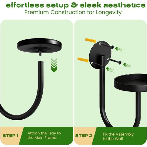 Hanging Planters for Indoor Plants with Garden Shears, 4 Pack Modern Wall Plant Holder & Plant Hanger Indoor, Metal Hanging Planter Set, Window Hanging Plant Holder & Plant Hanger for Home Decor, Black