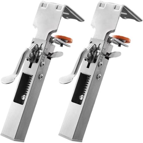 2Pcs Drawer Front Installation Clamps 21 to 50mm Width Drawer Front Clamps Right Angle Stainless Steel Adjustable Fixing Clamp with Press Handle Installation