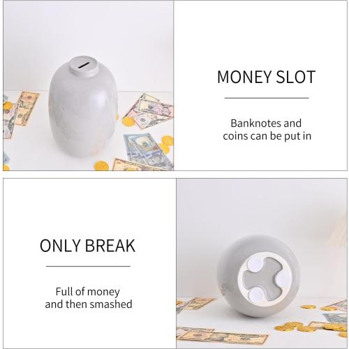 Large Piggy Bank for Adults Must Break to Open,Ceramic Money Bank,Alcancias De Dinero para Adultos,Girls Piggy Bank Boys,Coin Bank,Modren Home Decor Living Room,Disguise as Vase