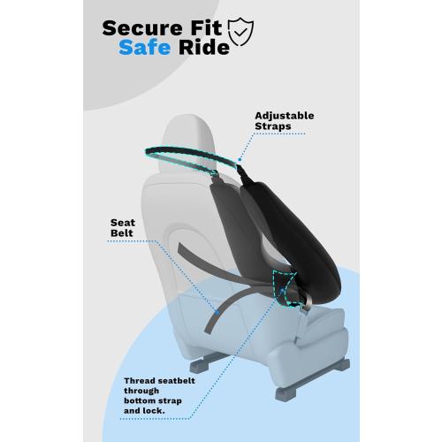 Travel Pillow Inflatable Car Pillow for Kids & Adults – Car Sleeping Neck & Head Support for Long Road Trips, Kids Sleeping Aid with Mini E-Pump (Rose Red)