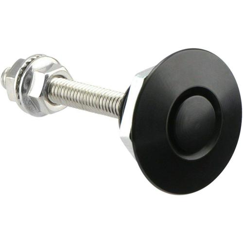 Universal Aluminum Vehicle Hood Pins - License Plate Lock Clip, Push Button Bonnet, Quick Release Lock Latch Bumper, Diameter 1.25 inch (Black, Pack of 8)