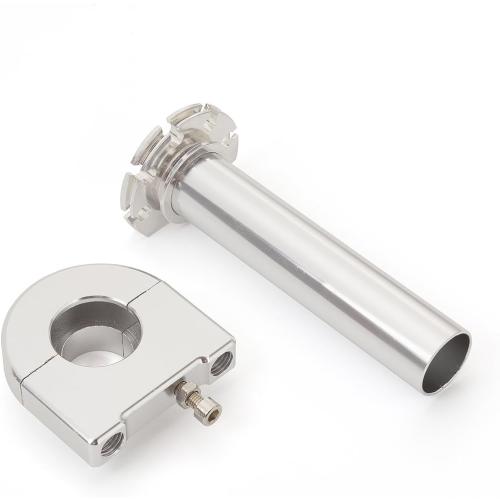 Sliver Motorcycle 7/8 Handlebar Grips Throttle Tube Fit for Most Scooter Sportbikes ATV for Kawasaki Honda Suzuki Yamaha
