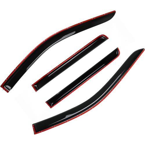 Tape-On Rain Guards Window Visor Compatible with 2019-2024 Chevy Silverado 1500 & GMC Sierra 1500 Crew Cab Pickup Truck Window Vent Deflector Visors 4 Pcs