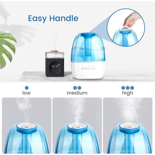 Humidifiers for Bedroom Large Room Home - 4.5LCool Mist Humidifier for Baby and Plants, Lasts Up to 37 Hours,Sleep Mode,Adjustable Mist,Timer,Night Light,Quiet,Auto Shut-Off (Blue)‼️Light dirt‼️