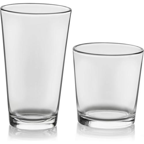 Libbey Flare Rocks, Glass Tumbler Set, Stylish Lead-Free Drinking Glasses Set of  Dishwasher-Safe Glass Cups Set for Daily Use and Parties
