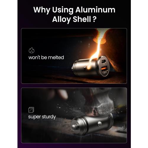 LISEN 54W Car Phone Charger USB C, Cigarette Lighter Adapter, Car Accessories for iPhone, USB C Car Charger Adapter USBC Type C 12v, Fit for iPhone 16, 15, 14, 13 Samsung Google iPad Android, Blue