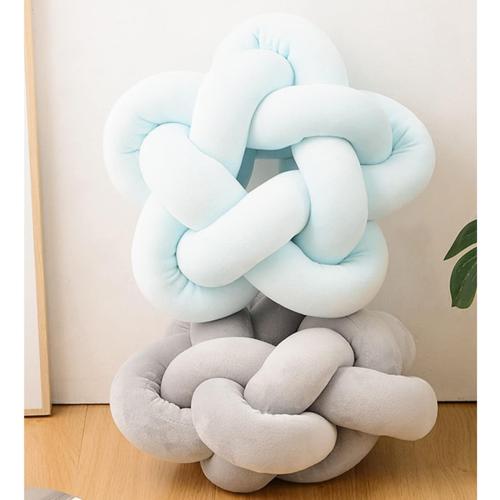 Knot Plush Throw Pillow Kids Handmade Knotted Star Pillow Soft Sofa Lumbar Cushion Stuffed Cushion Home Office Children Room Decor, Emerald Green