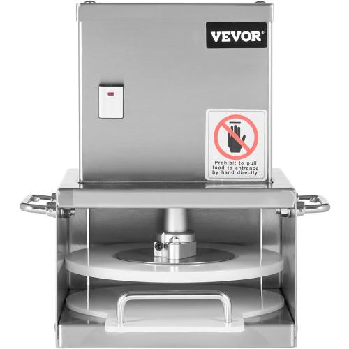 VEVOR Electric Pizza Dough Press Machine, 6 Inch Pizza Pastry Press Plate, Stainless Steel Bread Presser, Commercial Forming Machine with Adjustable Thickness and 100 Sheets of Parchment Paper