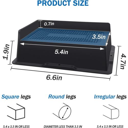 Bed Risers 2 Inch Heavy Duty,Oversized Couch Risers, Extra Wide Furniture Risers for Sofa Table Desk Headboard Chair Lifting,Rectangle Risering Blocks Support 6000 lbs(8 Pack Black)