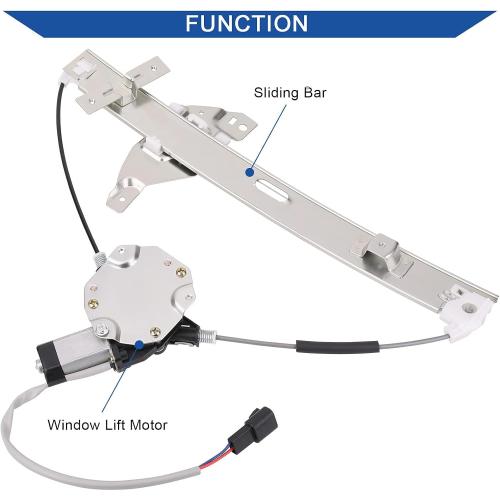 Obaee Front Left Driver Side Power Window Lift Regulator with Motor Assembly Compatible with Chevy Impala 2006-2013 & Chevrolet Impala Limited 2014-2015 Replace OE 748-172