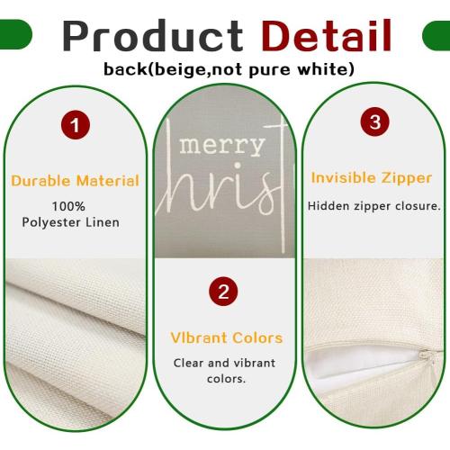 RABUSOFA Christmas Pillow Covers 12x20 Inch,Merry Christmas Quote Decorations Winter Decorative Throw Pillow Cases,Farmhouse Holiday Xmas Lumbar Cushion Covers for Home Couch Living Room Gray