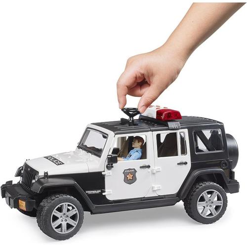 Bruder 02526 Jeep Rubicon Police car with Light skin Policeman, Jeep W/ Light Skin Policeman