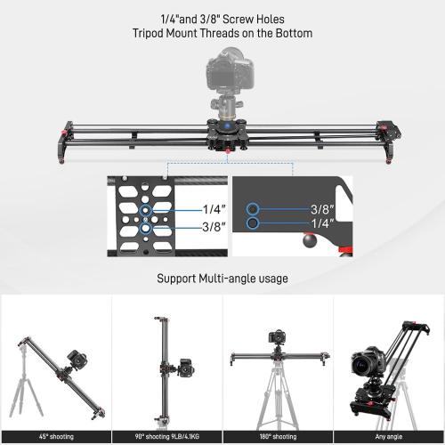 GVM 48/120CM Carbon Fiber Motorized Camera Slider, Professional Camera Slider with Remote Control, Support Video Mode, Time Lapse Photography, Horizontal, Tracking and 120° Panoramic Shooting