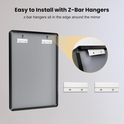 LOAAO 28X36 Inch Black Metal Framed Bathroom Mirror for Wall, Matte Black Bathroom Vanity Mirror Farmhouse, Anti-Rust, Hangs Horizontally or Vertically