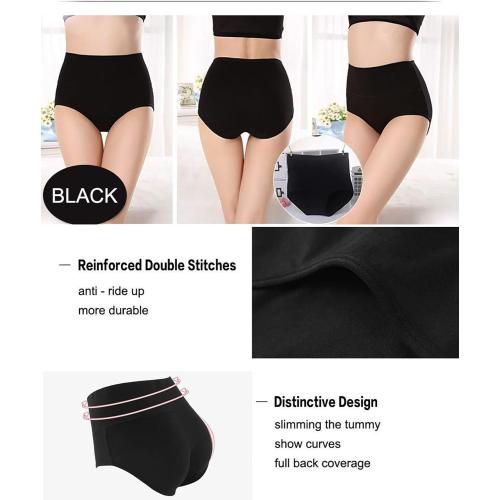 Women's High Waist Cotton Underwear Stretch Briefs Soft Comfy Ladies Panties MultiPack