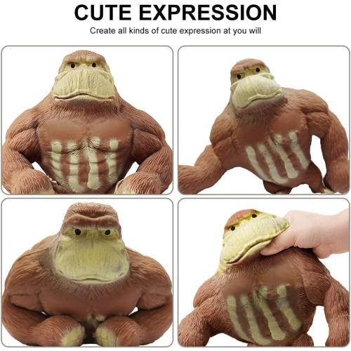 Squishy Monkey Toy, Stretch Gorilla Toy, Decompress and Stretch Stress Relief Toys, Cute as Animal Toys, Stretchy Gorilla Action Figure for Kids Child Boys Girls
