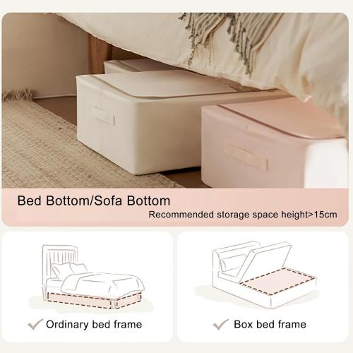 Set 2 Foldable Underbed Storage Bag with Handles, Under Bed Storage Containers, Underbed Storage Box with Clear Window, Closet Organizers and Storage