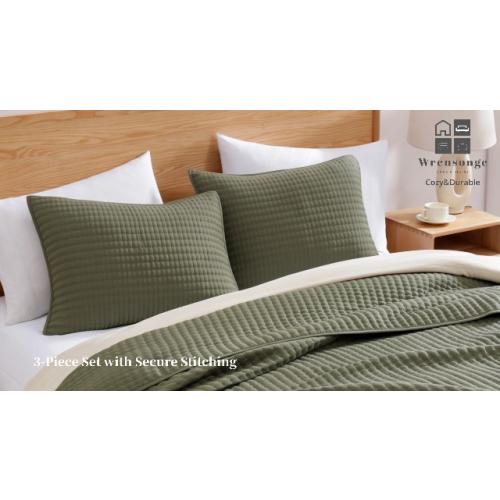Queen Quilt-Lightweight Bedspreads Blue Grey Queen Size Quilt Bedding Set