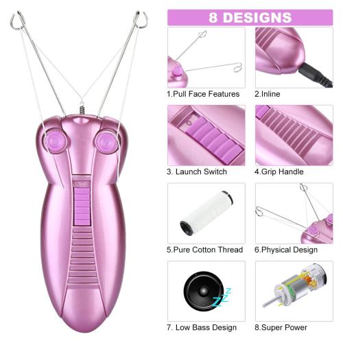 WAYCOM Ladies Facial Hair Remover Electric Women's Beauty Epilator Facial Threading Hair Removal Shaver Face Massager Pull Faces Delicate Device Depilation -Birthday Christmas Day Present(Purple)