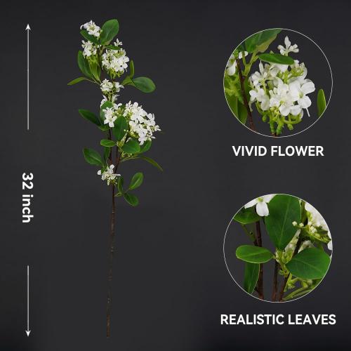 Melorca&Guilla Artificial Plants,6PCS 32 Green Faux Branches for Vase Faux Greenery Stems,Artificial Plants Fake Plants for Shop Garden Office Home Décor (6, Daphne)