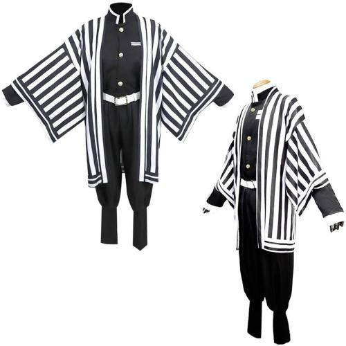 Full Set Halloween Costume For Men Party Role Cosplay Costume Kimono Outfit W/Sword Shoes Wig