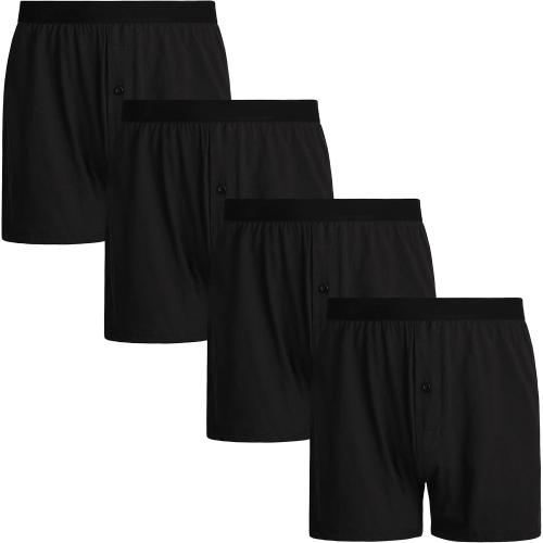 Size L..pack5...INNERSY Men's Cotton Boxer Shorts Knit Boxers with Soft Stretchy Waistband 4-Pack