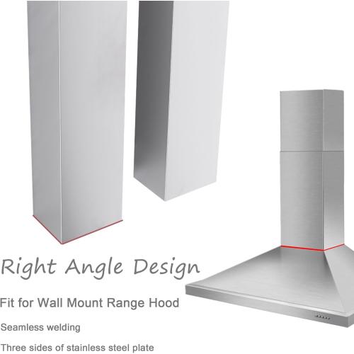 Wall Mount Range Hood Cover Extension Retractable Adjustable Kitchen Fan Chimney Vent Extender Duct Stainless Steel Upper and Lower 8 1/4(W) x6. 7(D) x 31 1/2~63(H)