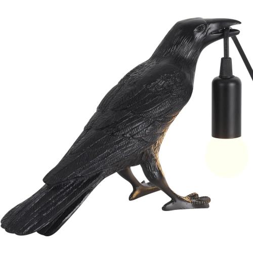 Crow Lamp - Raven Lamp Adjustable Brightness with Bulb，Bird lamp，Crow Light Gothic Halloween Decor for Bedside Bedroom Living Room Decor