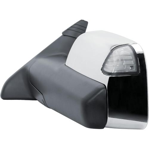 Replacement Driver Left Side Door Towing Mirror Chrome Back Cover Power and Heated Glass with Turn Signal Light and Puddle Light Manual Folding and Temperature Sensor For Ram 1500 2500 3500 2009-2018 ‼️rubber is slightly worn on mirror ‼️