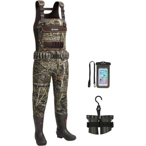 TIDEWE Hunting Waders for Women with 600G Insulated Waterproof Rubber Boots, 3.5mm Neoprene Chest Waders for Fishing and Hunting