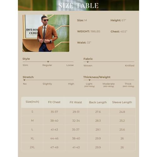 PJ PAUL JONES Men's Sport Coats and Blazers Linen Cotton Blazer Regular Fit 2 Buttons Suit Jacket with Removable Brooch