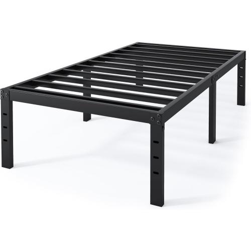 Twin Bed Frame - 18 in Sturdy Platform Bed Frame Twin Size, Heavy Duty Metal Bed Frame No Box Spring Needed, Quick & Easy Assembly, No Noise, Black